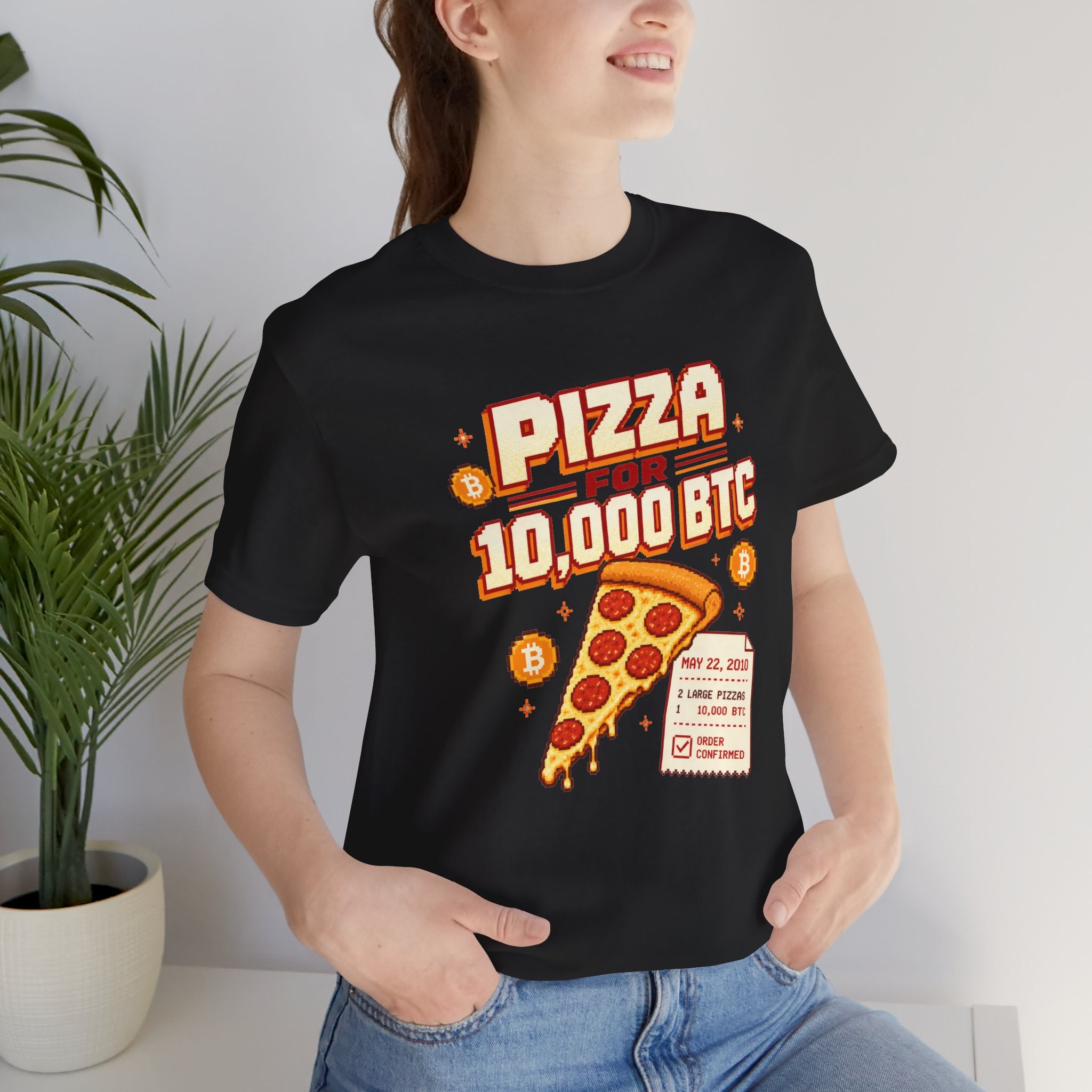 Pizza for 10,000 BTC T-Shirt | Bitcoin Pizza Day Tee | Bella Canvas 3001