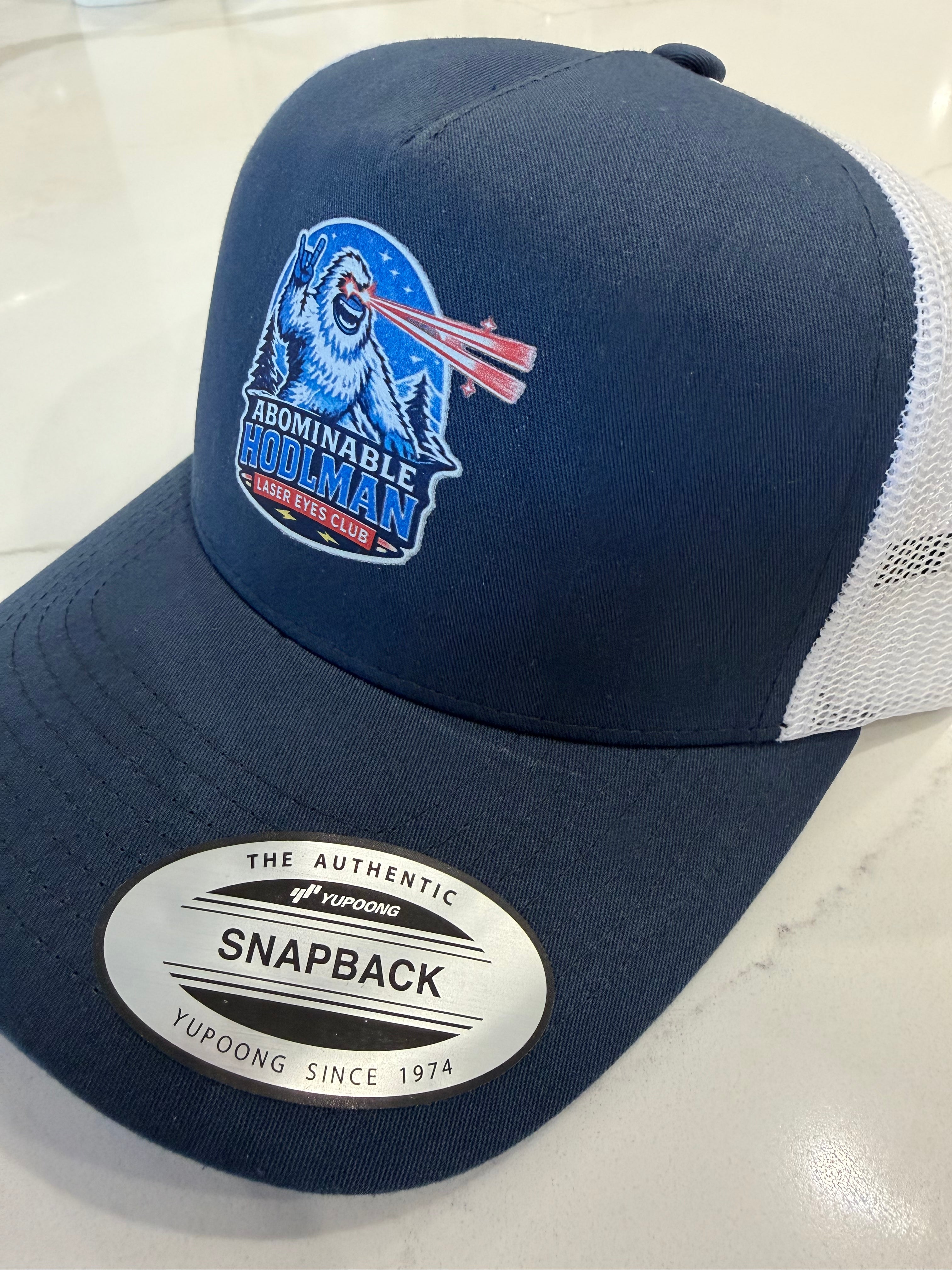 Abominable Hodlman Laser Eyes Club Trucker Cap