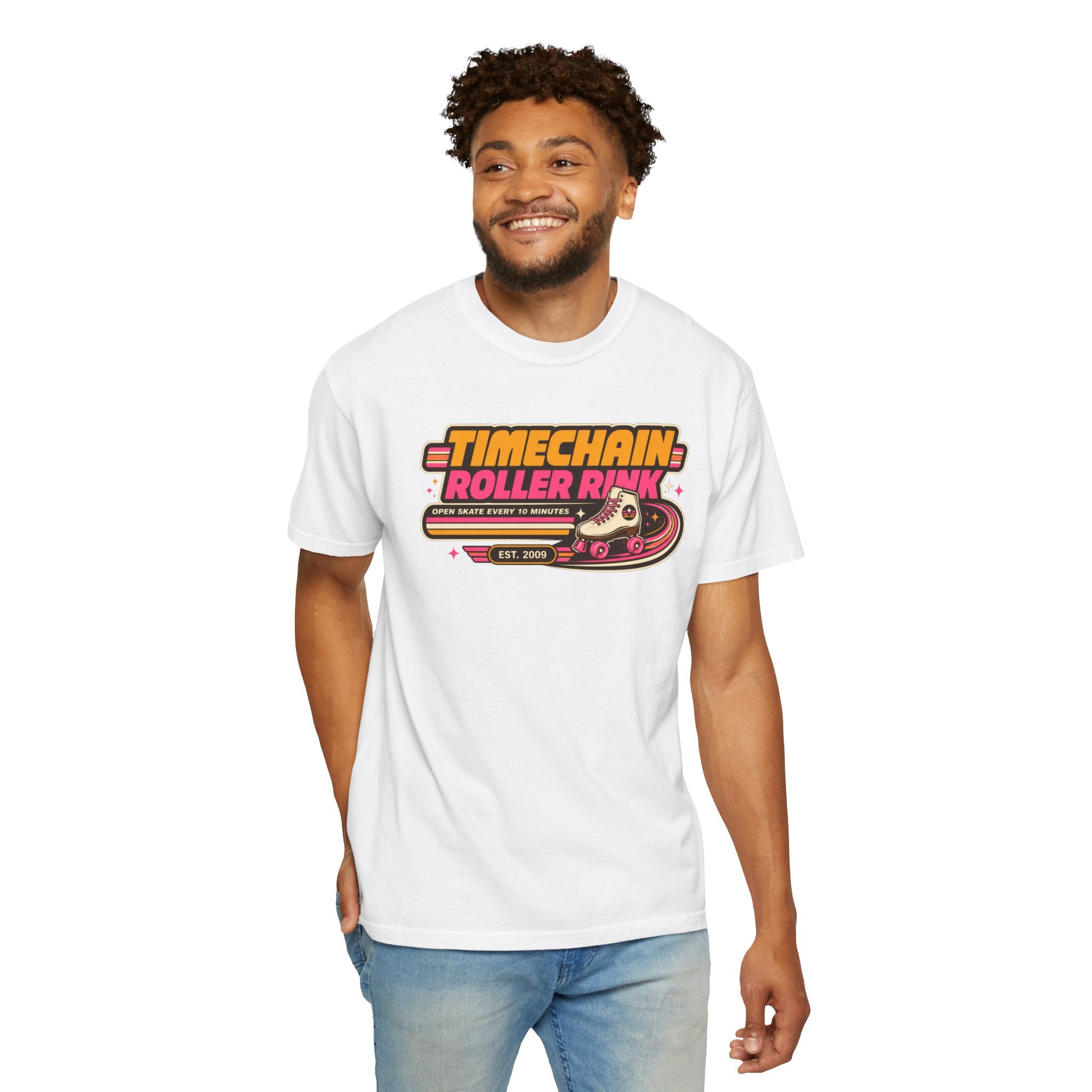 Incognito Heavyweight Timechain Roller Rink vintage graphic tee | Retro roller skate design | Comfort Colors 1717