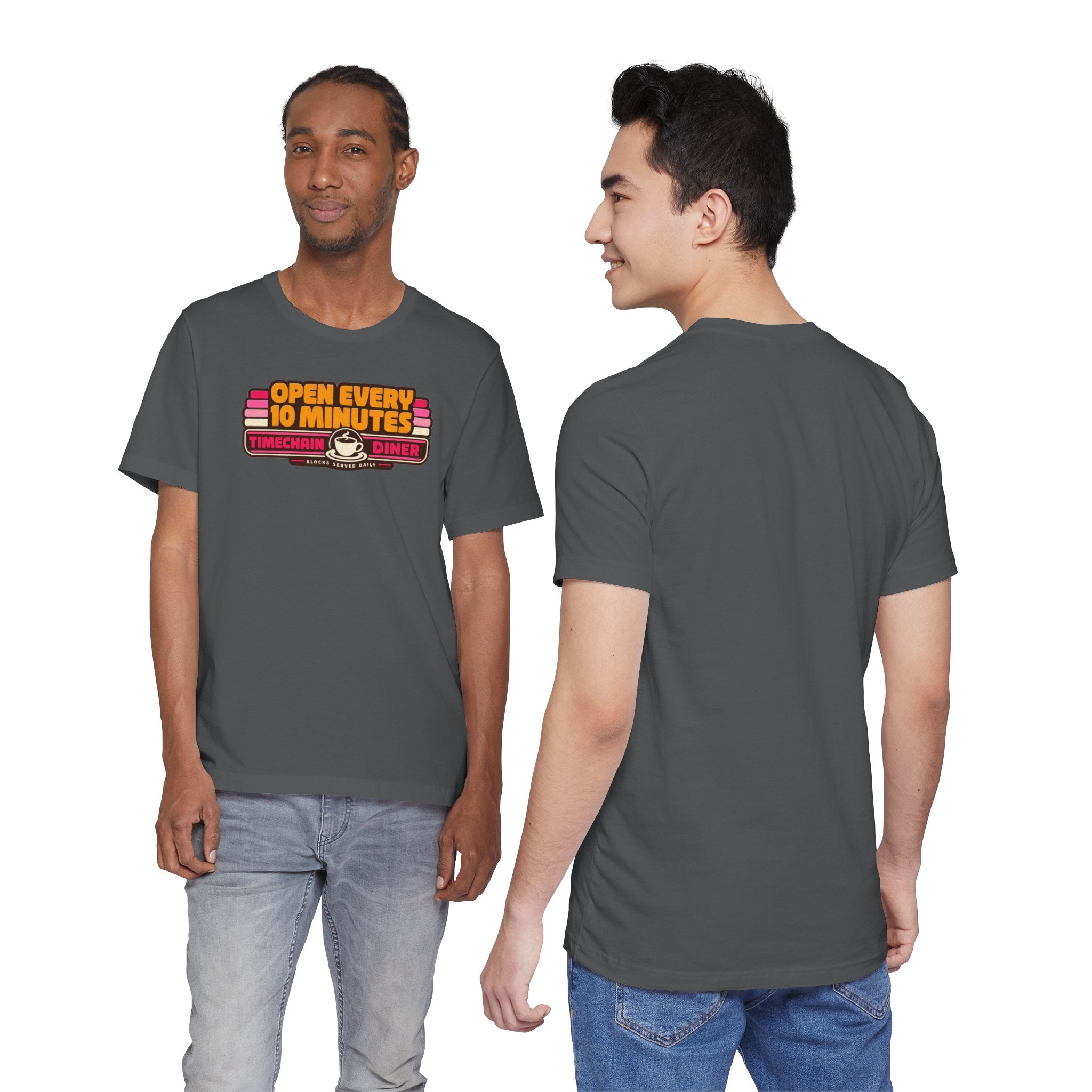 Incognito Open Every 10 Minutes Timechain Diner Tee | Retro Coffee T-Shirt | Bella Canvas 3001