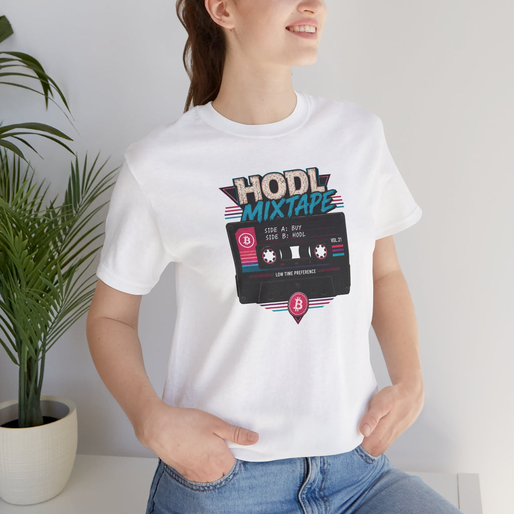 HODL Mixtape Cassette T-Shirt | Bitcoin Low Time Preference retro design Tee | Bella Canvas 3001