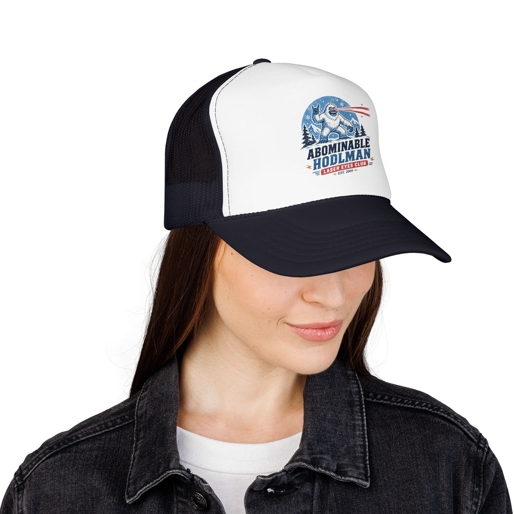 Abominable HODLman Laser Eyes Club Foam Trucker Hat