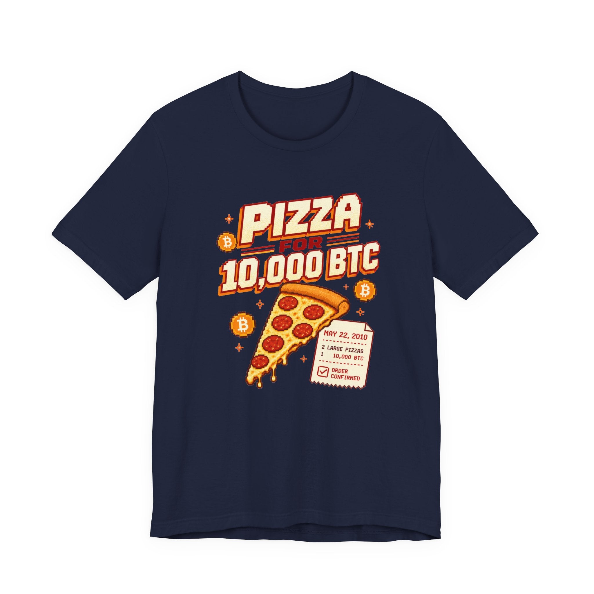 Pizza for 10,000 BTC T-Shirt | Bitcoin Pizza Day Tee | Bella Canvas 3001
