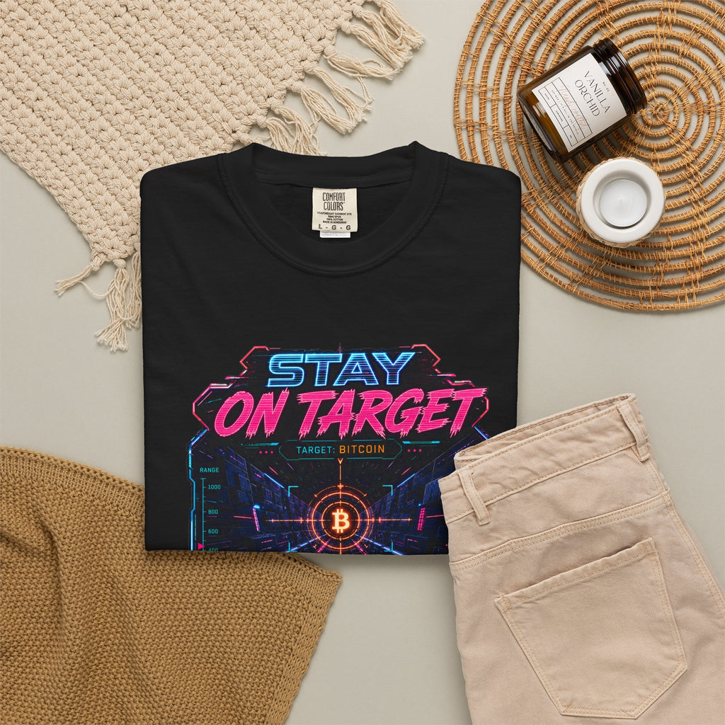 Stay On Target Bitcoin Heavyweight Graphic Tee | Comfort Colors 1717