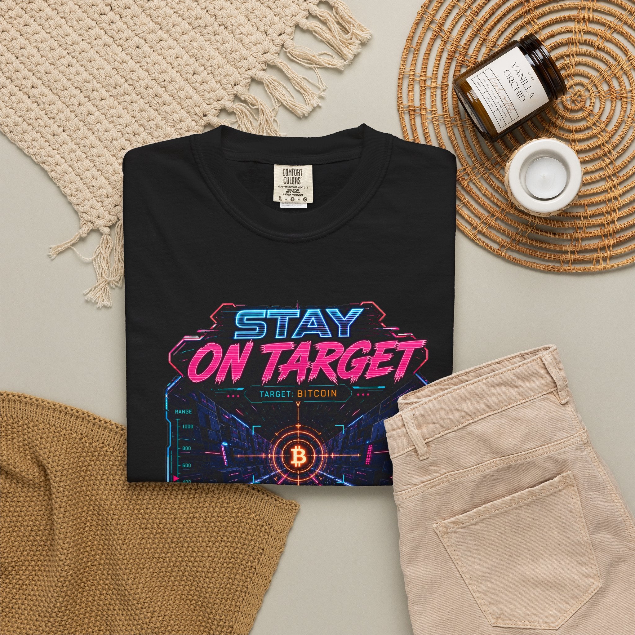 Stay On Target Bitcoin Heavyweight Graphic Tee | Comfort Colors 1717