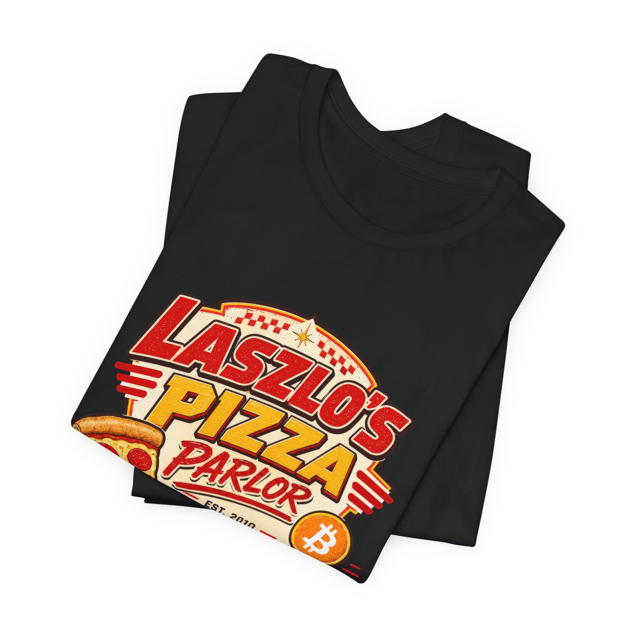 Laszlo's Pizza Parlor 10,000 Bitcoin Pizza Day Tee | Bella Canvas 3001