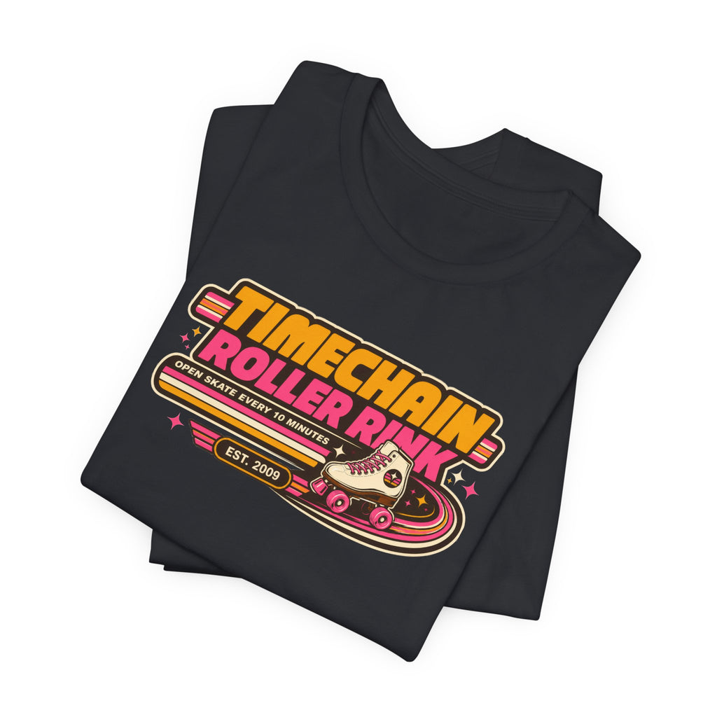 Incognito Timechain Roller Rink Bitcoin graphic tee | Retro roller skate design 