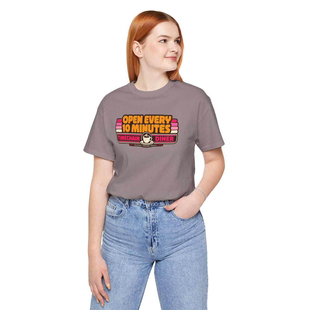 Incognito Open Every 10 Minutes Timechain Diner Tee | Retro Coffee T-Shirt | Bella Canvas 3001