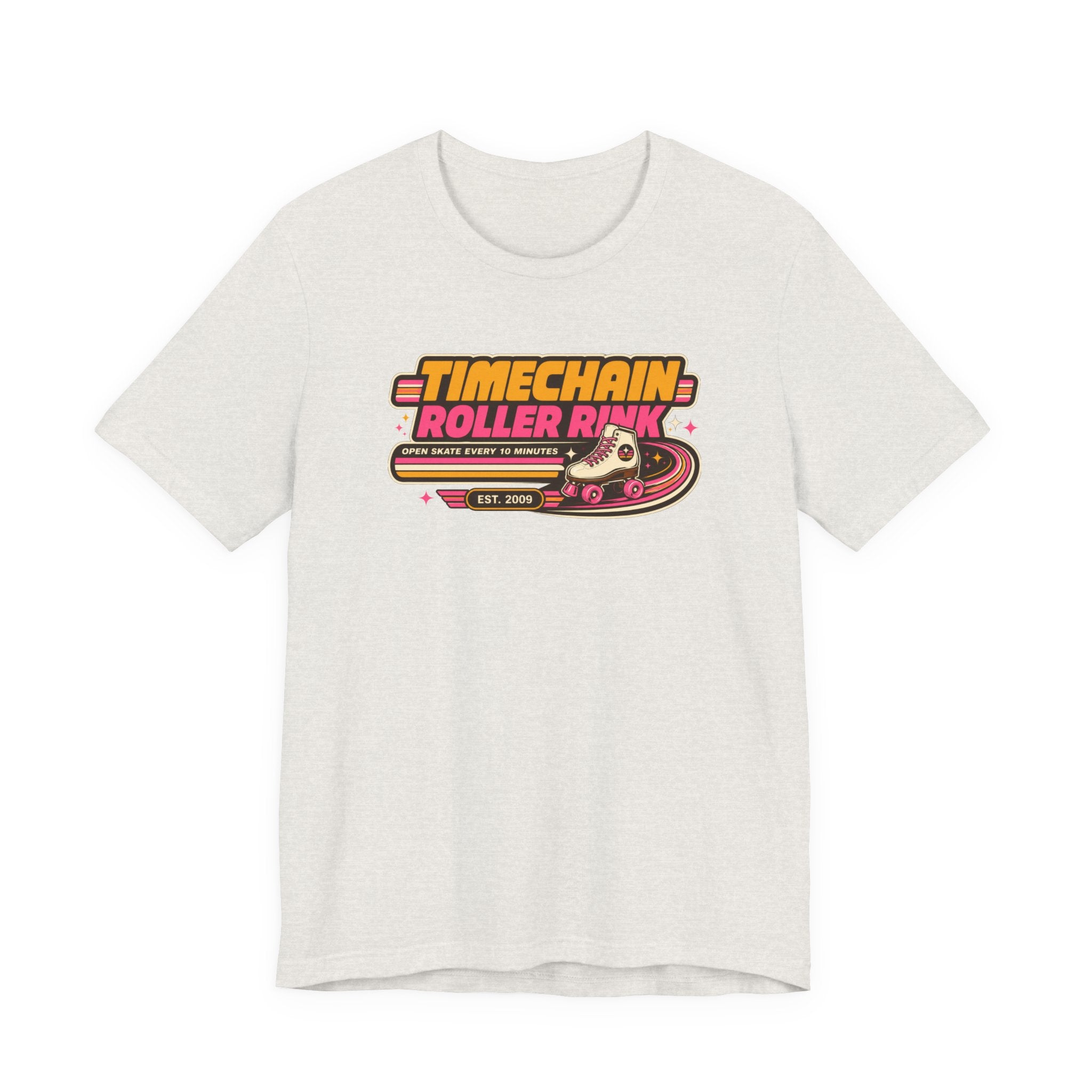 Incognito Timechain Roller Rink Bitcoin graphic tee | Retro roller skate design 