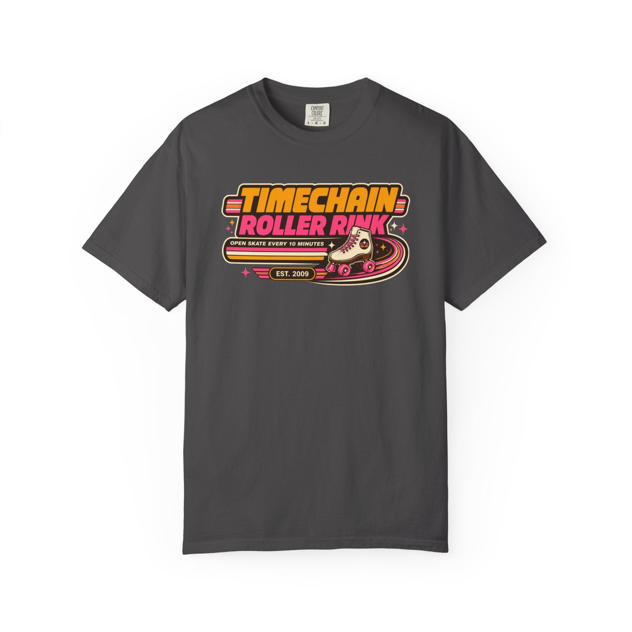 Incognito Heavyweight Timechain Roller Rink vintage graphic tee | Retro roller skate design | Comfort Colors 1717