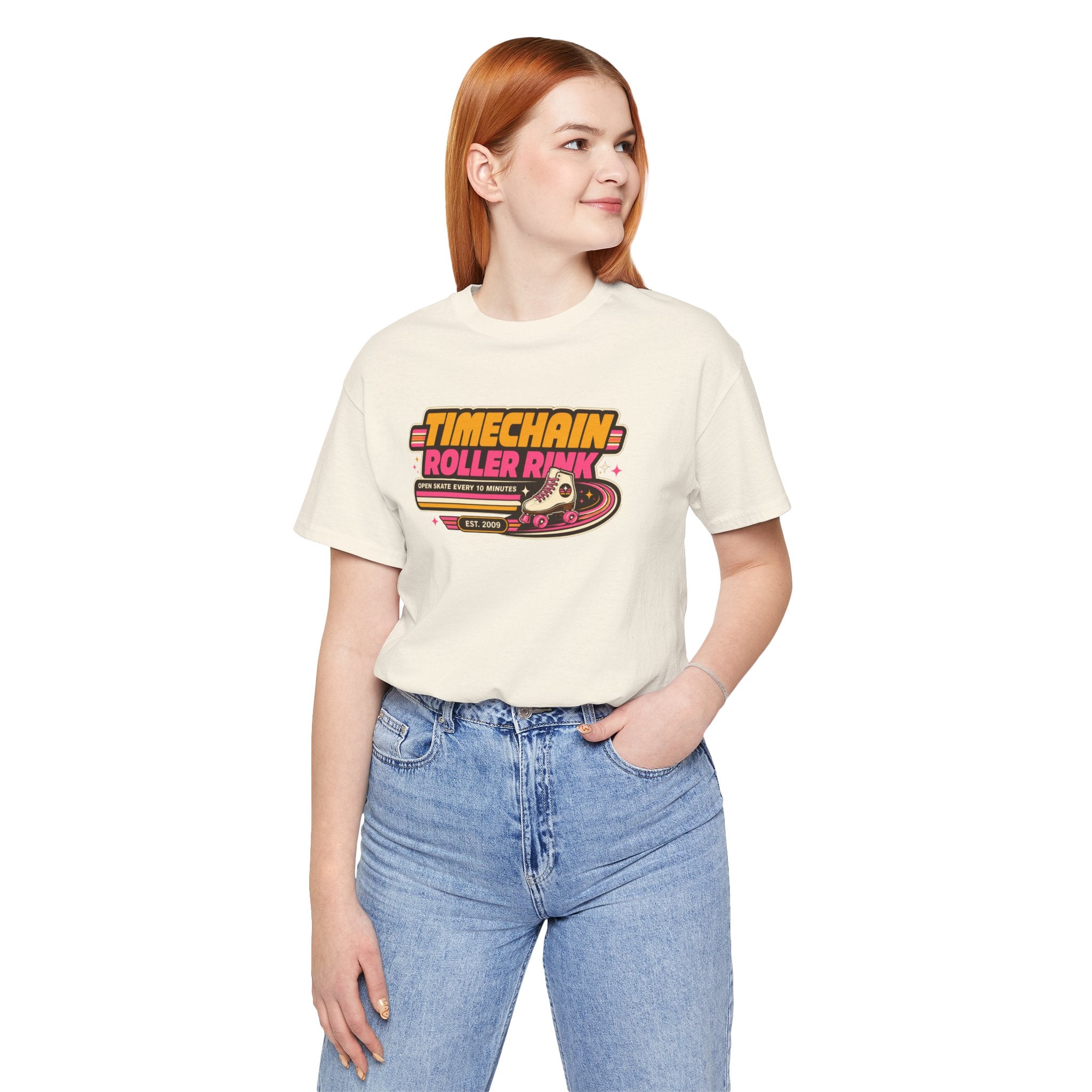 Incognito Timechain Roller Rink graphic tee | Retro roller skate design | Bella Canvas 3001