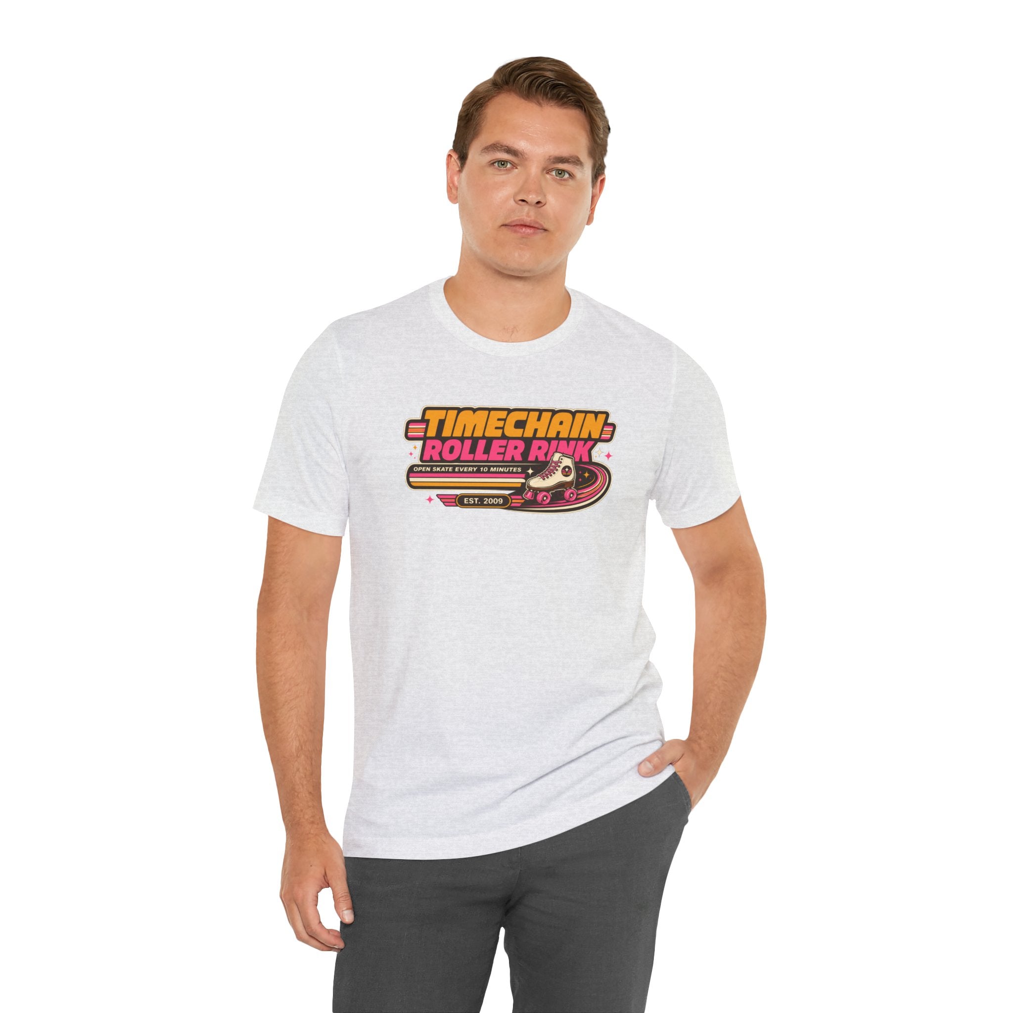 Incognito Timechain Roller Rink graphic tee | Retro roller skate design | Bella Canvas 3001
