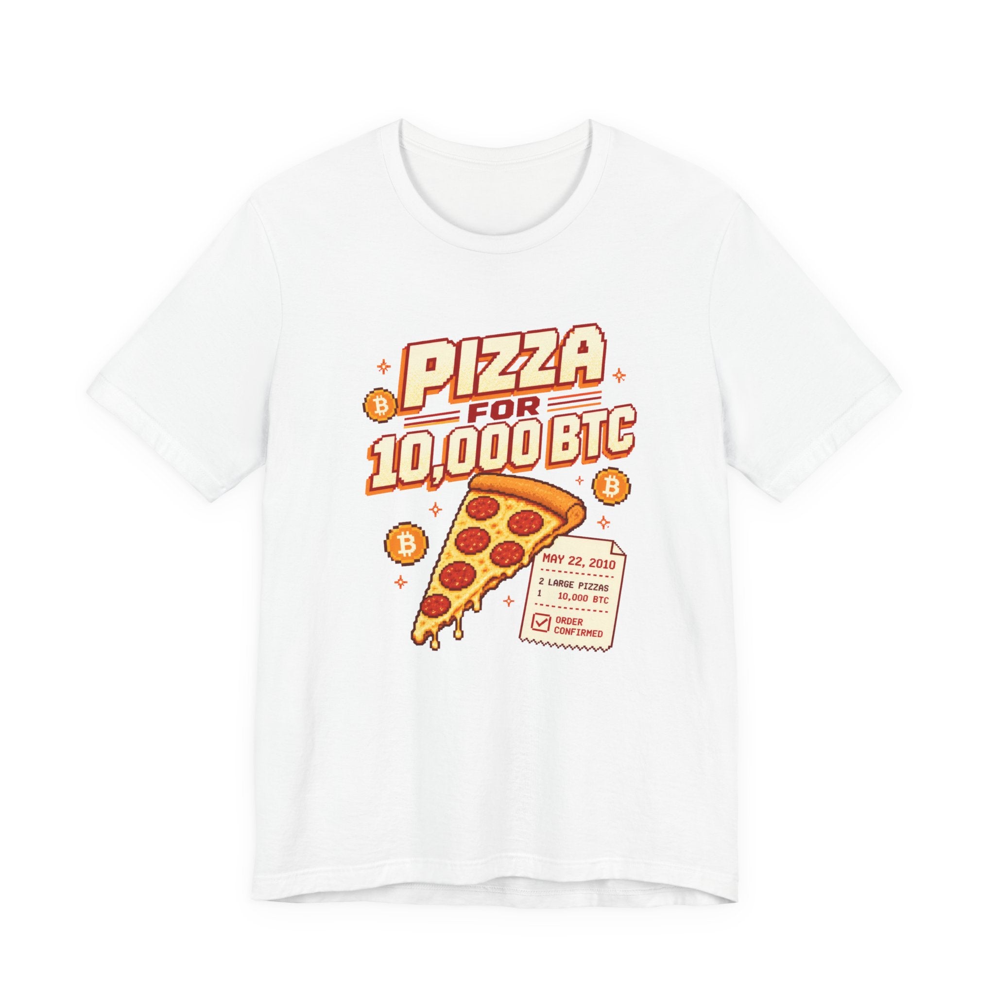 Pizza for 10,000 BTC T-Shirt | Bitcoin Pizza Day Tee | Bella Canvas 3001