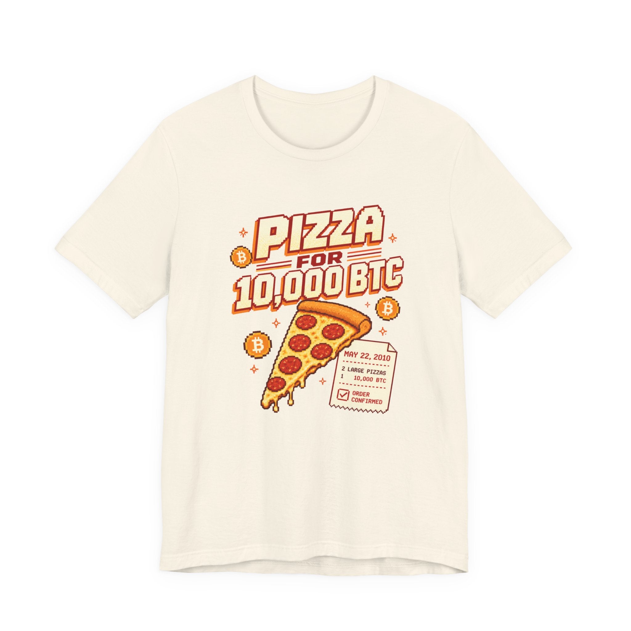 Pizza for 10,000 BTC T-Shirt | Bitcoin Pizza Day Tee | Bella Canvas 3001