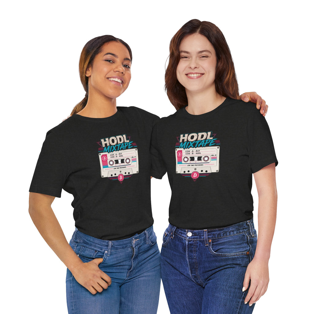 HODL Mixtape Cassette T-Shirt | Bitcoin Low Time Preference retro design Tee | Bella Canvas 3001