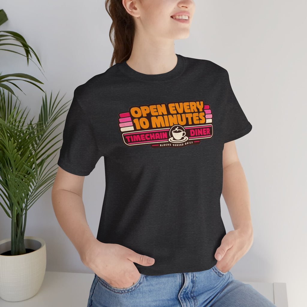 Incognito Open Every 10 Minutes Timechain Diner Tee | Retro Coffee T-Shirt | Bella Canvas 3001