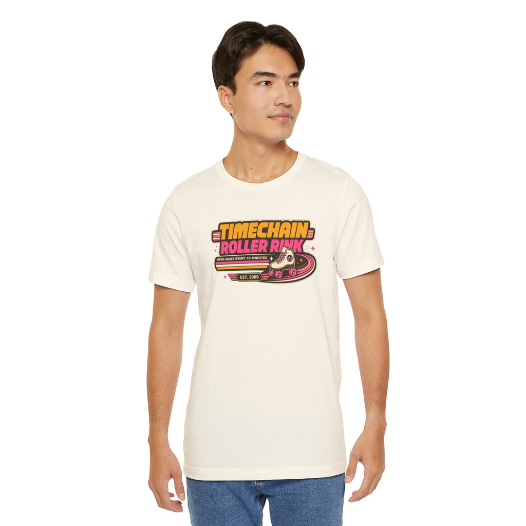 Incognito Timechain Roller Rink graphic tee | Retro roller skate design | Bella Canvas 3001