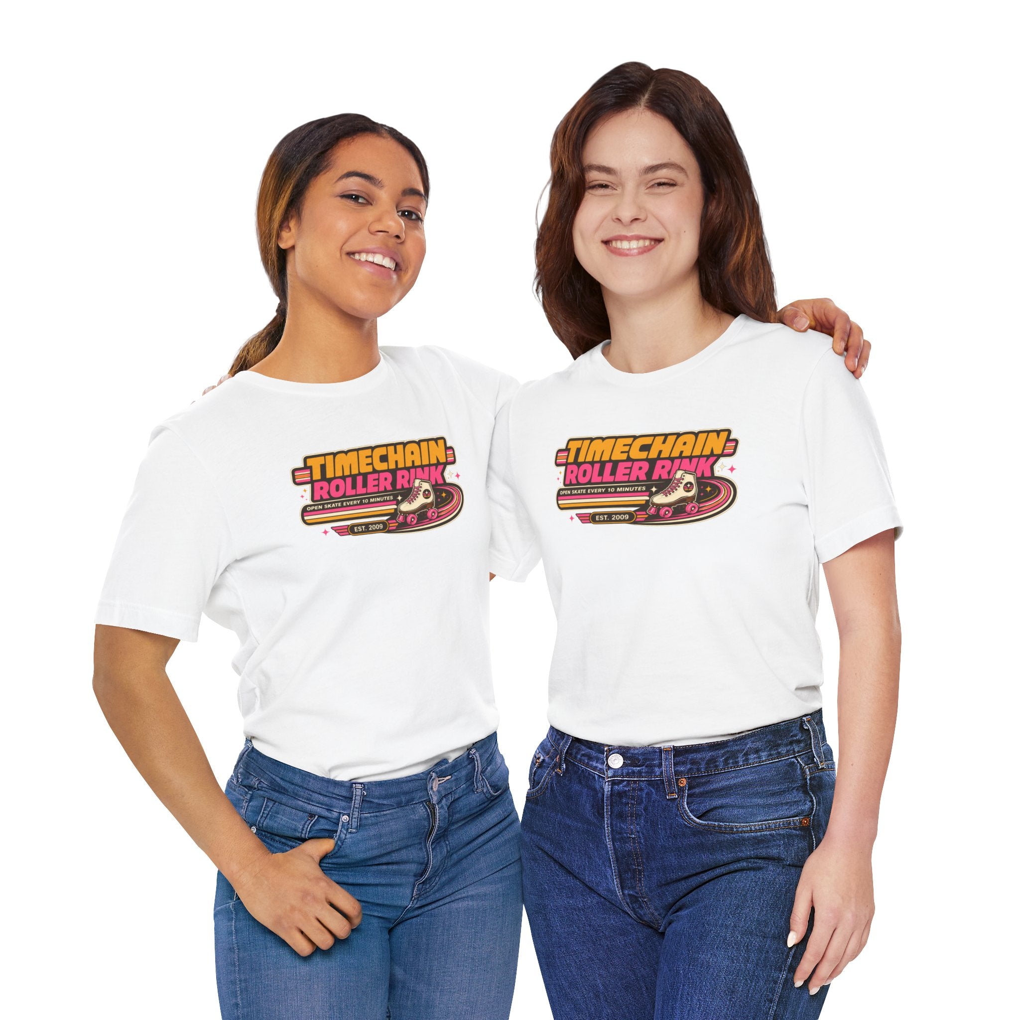 Incognito Timechain Roller Rink graphic tee | Retro roller skate design | Bella Canvas 3001