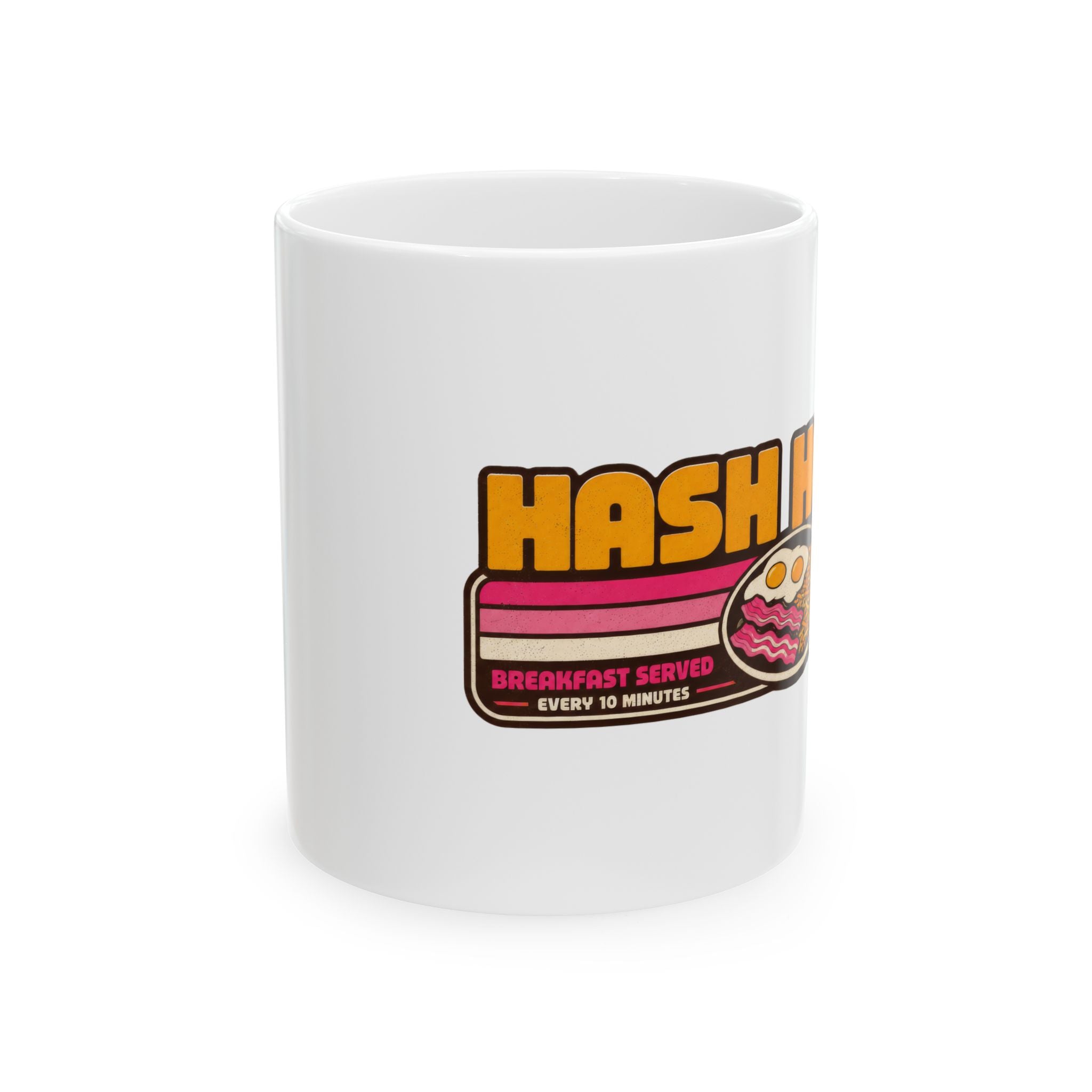 Hash House Retro Breakfast Logo Mug | Breakfast Served Every 10 Minutes | 11oz and 15 oz