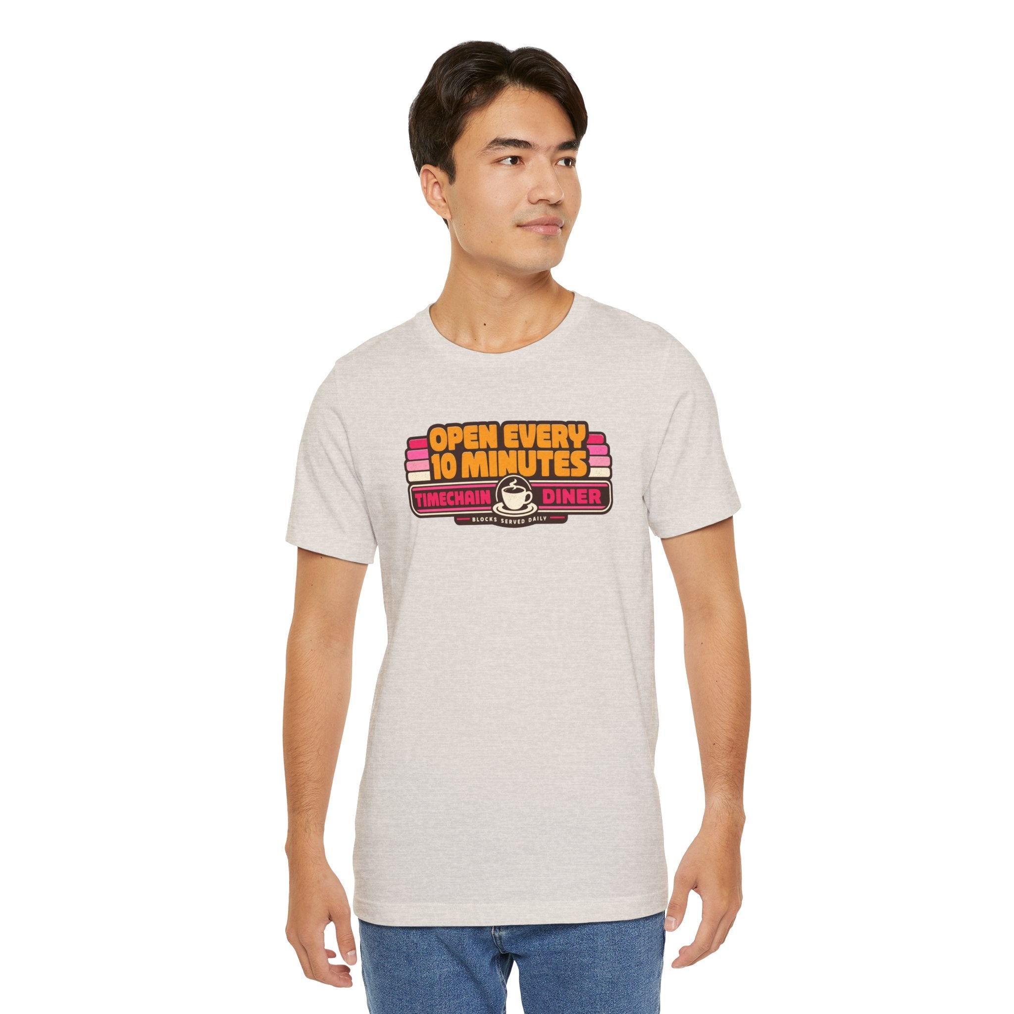 Incognito Open Every 10 Minutes Timechain Diner Tee | Retro Coffee T-Shirt | Bella Canvas 3001