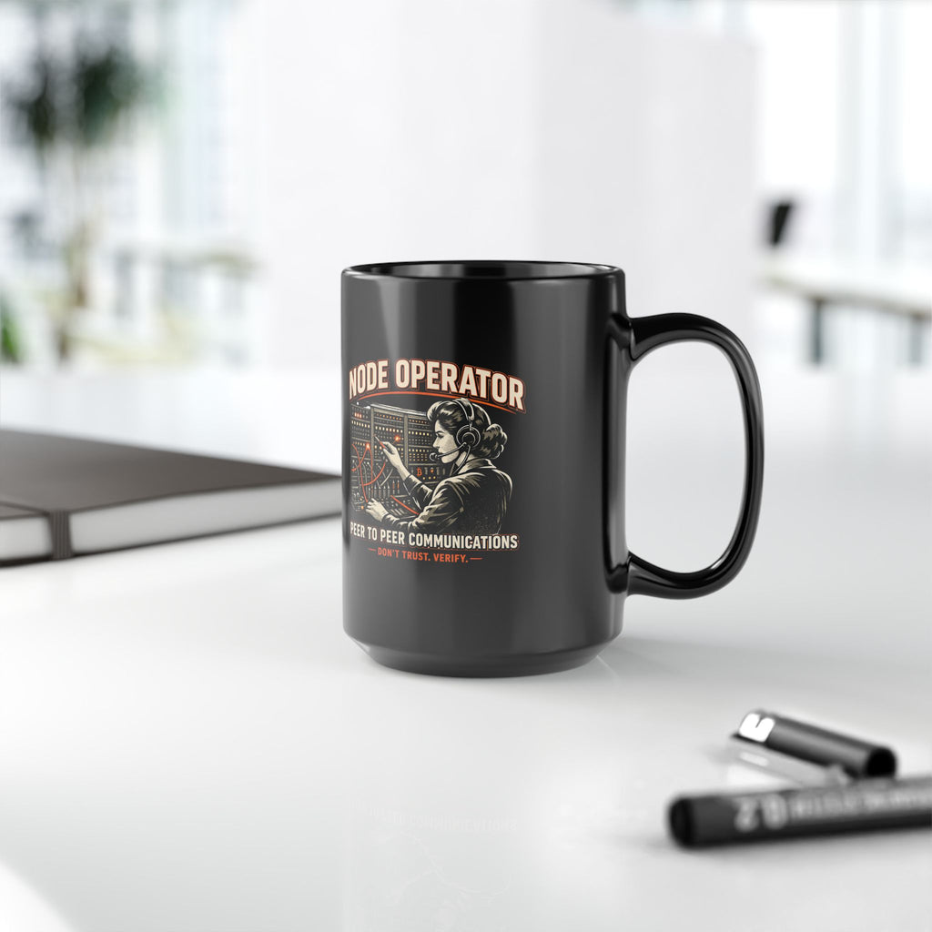 Node Operator switchboard vintage illustration Mug | IT networking coffee cup
