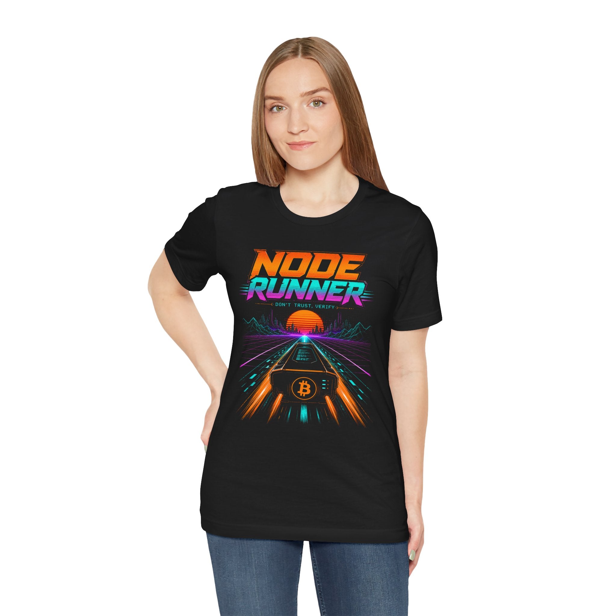 Node Runner Retro Cyberpunk T-Shirt | Bella Canvas 3001