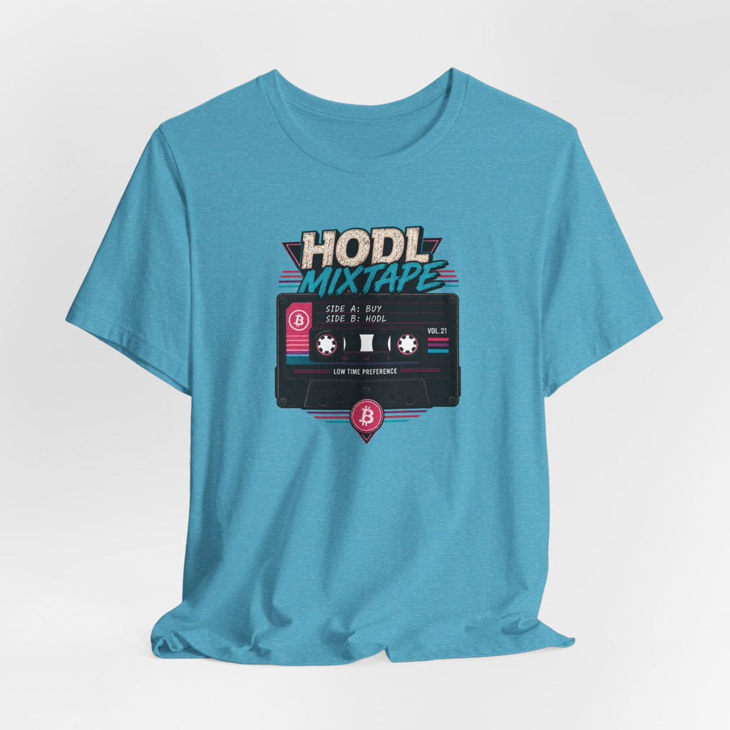 HODL Mixtape Cassette T-Shirt | Bitcoin Low Time Preference retro design Tee | Bella Canvas 3001
