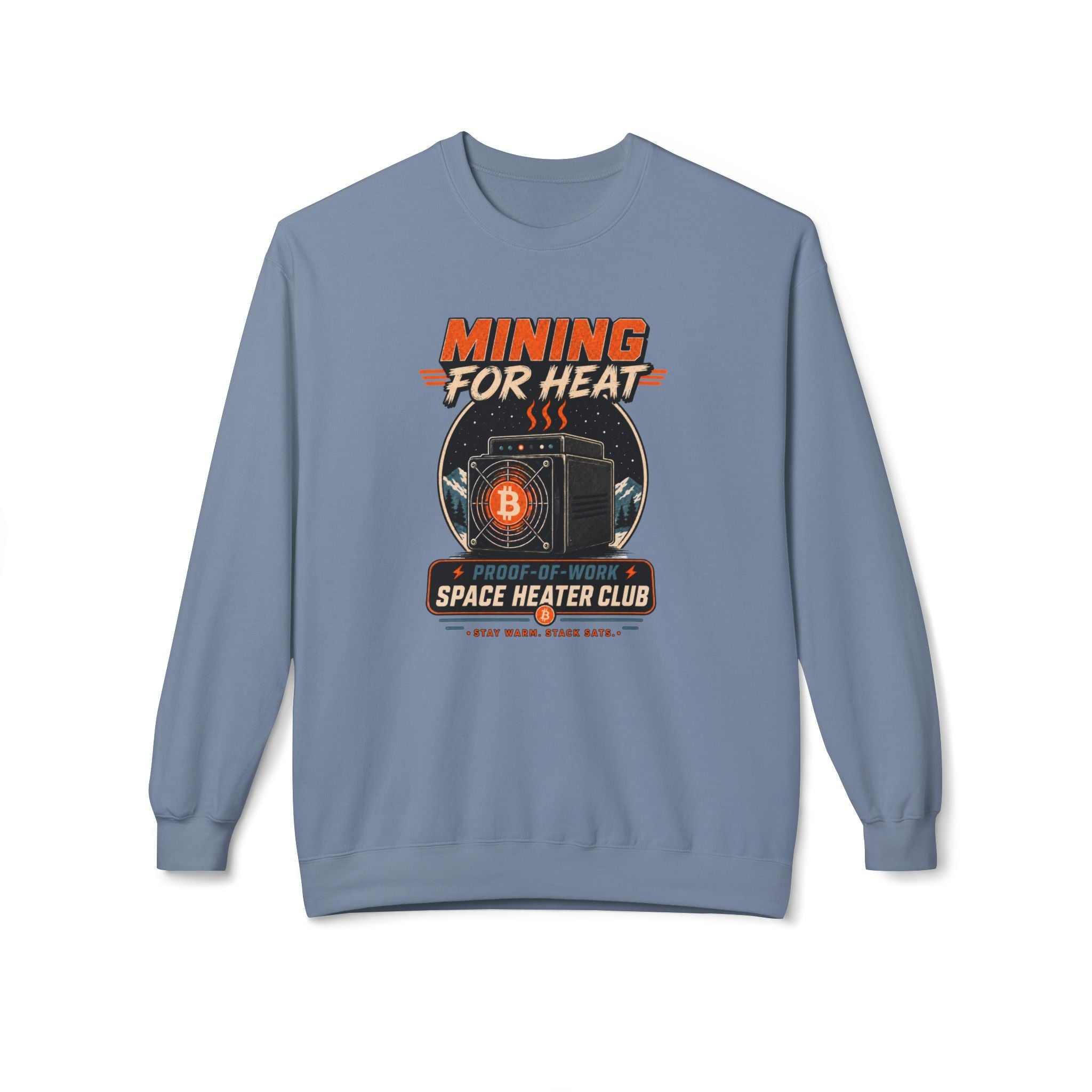 Bitcoin Miner Space Heater Club Sweatshirt | Mining for Heat | Gildan SF000