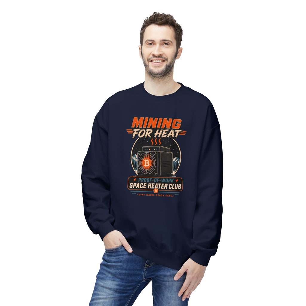 Bitcoin Miner Space Heater Club Sweatshirt | Mining for Heat | Gildan SF000