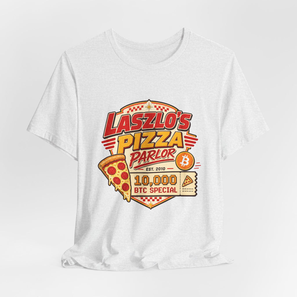 Laszlo's Pizza Parlor 10,000 Bitcoin Pizza Day Tee | Bella Canvas 3001