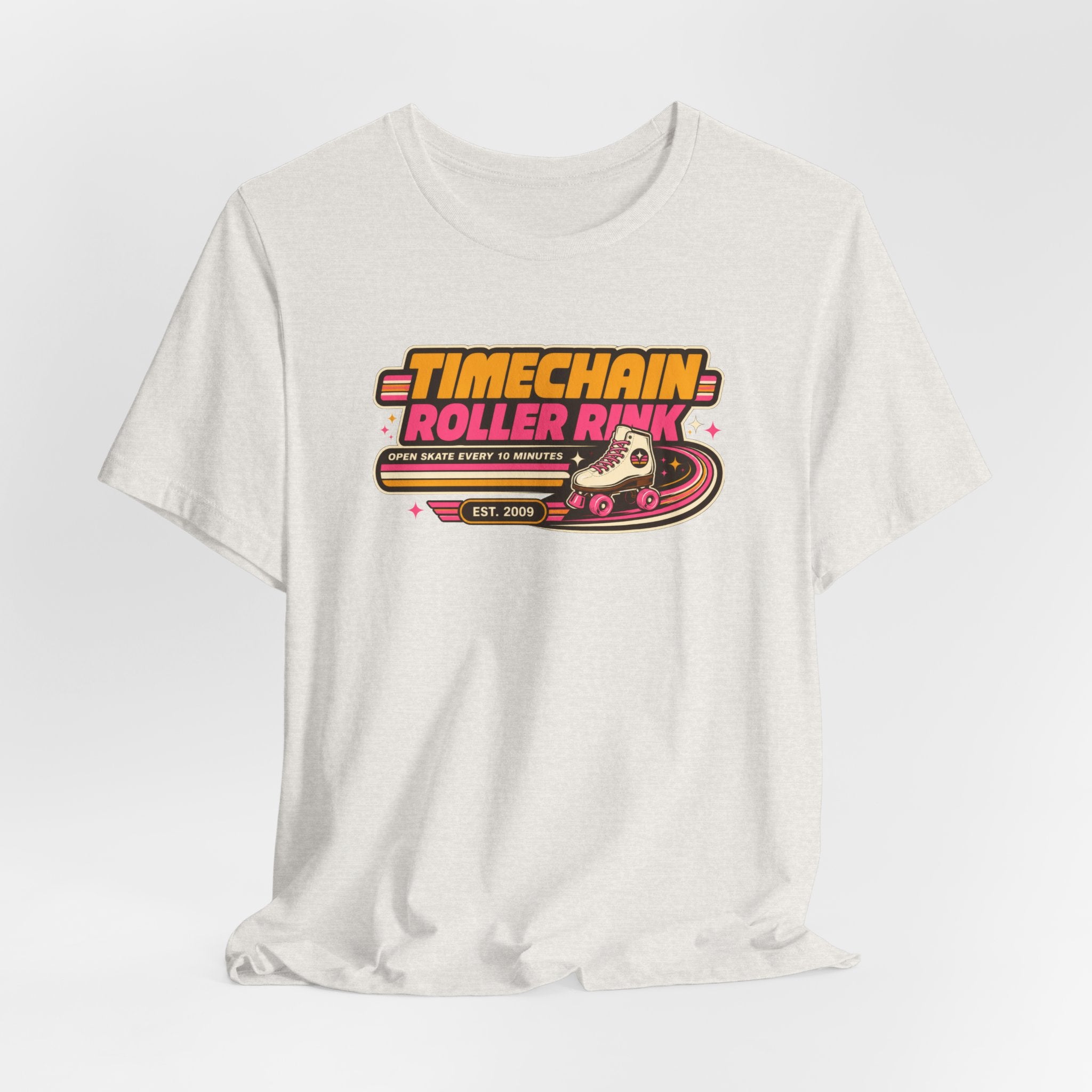 Incognito Timechain Roller Rink graphic tee | Retro roller skate design | Bella Canvas 3001