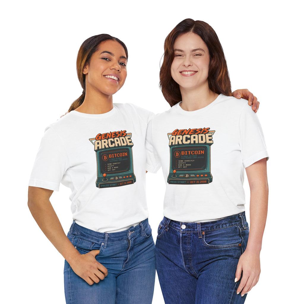 Bitcoin Genesis Block Retro Arcade T-Shirt | Bella Canvas 3001