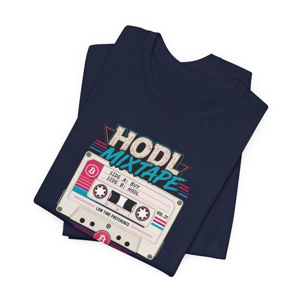 HODL Mixtape Cassette T-Shirt | Bitcoin Low Time Preference retro design Tee | Bella Canvas 3001