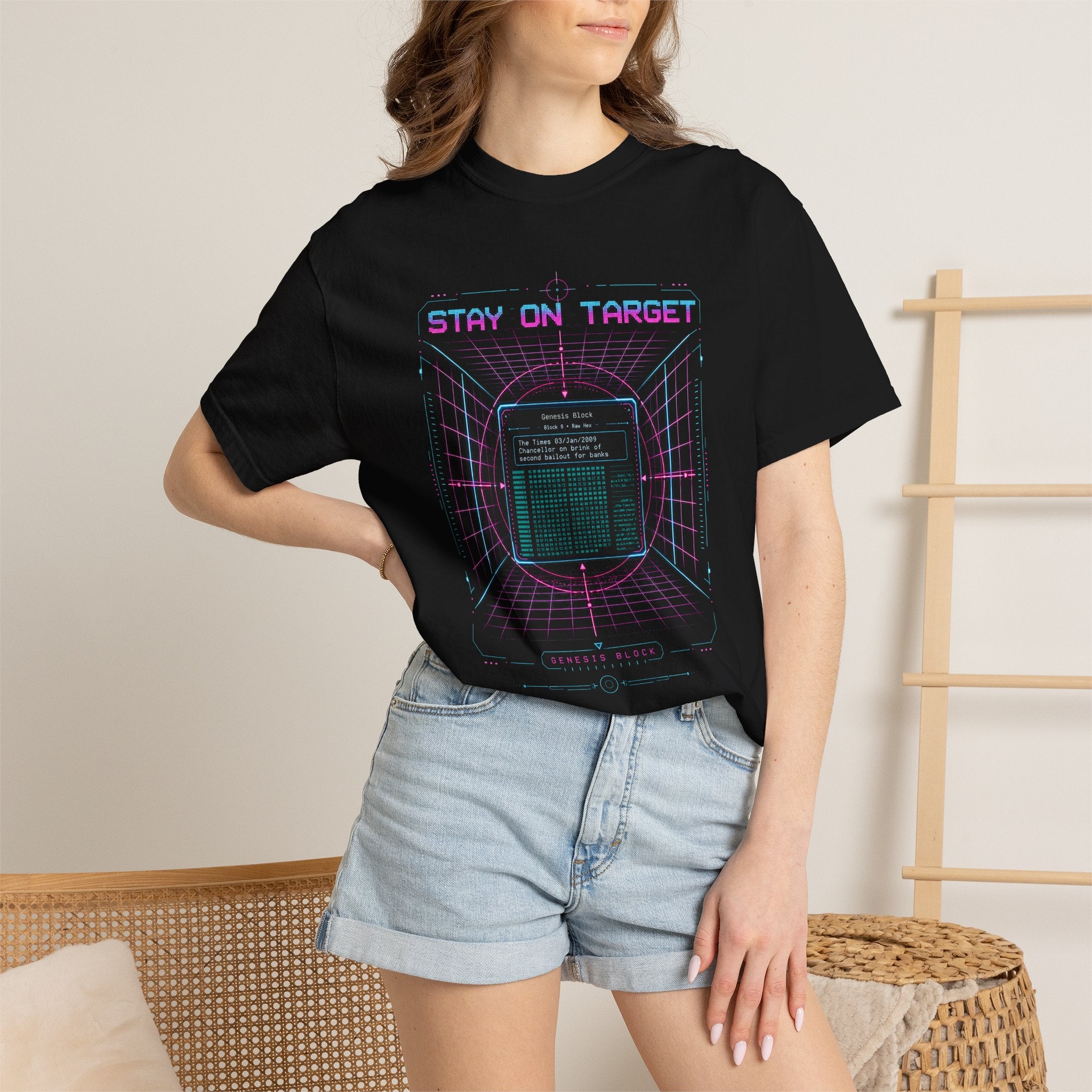 Incognito Genesis Block Heavyweight Tee | Retro 80s Cypherpunk T-shirt | Stay on Target | Comfort Colors 1717
