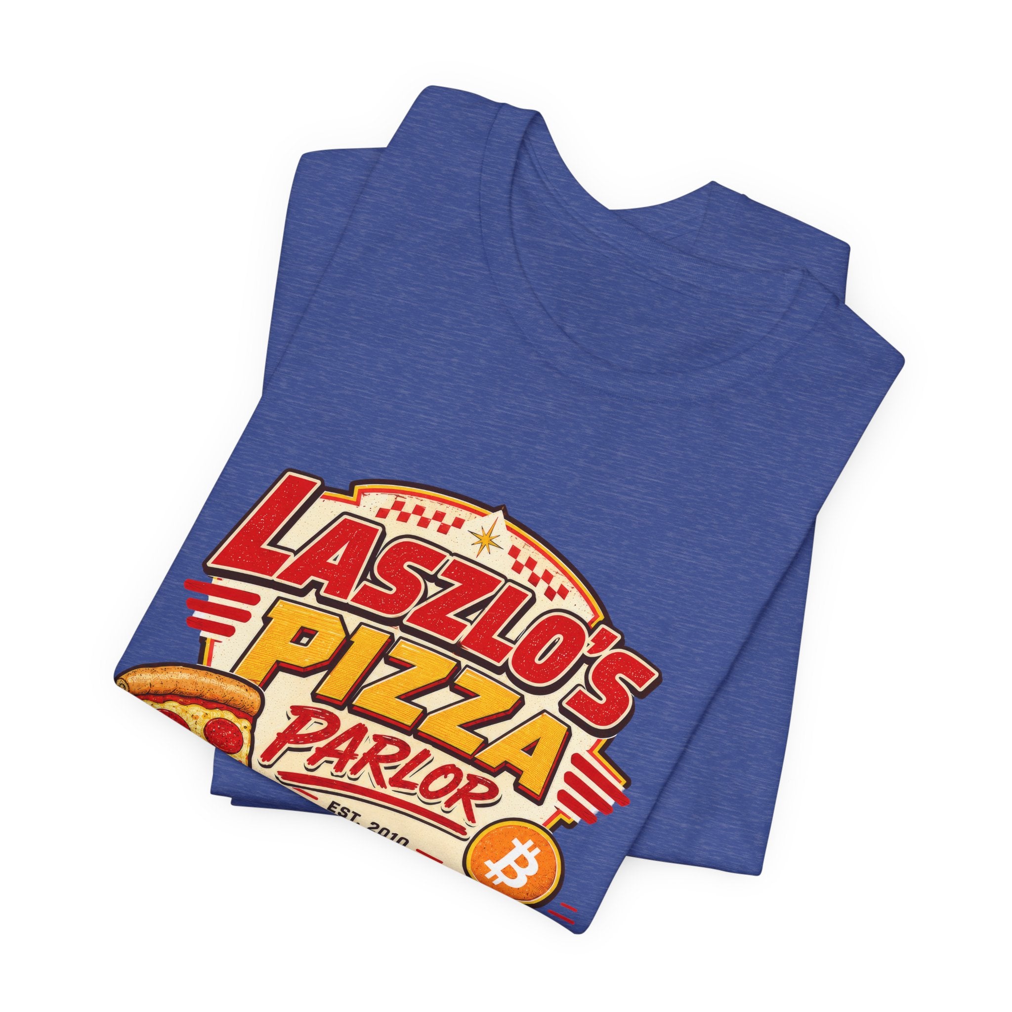 Laszlo's Pizza Parlor 10,000 Bitcoin Pizza Day Tee | Bella Canvas 3001