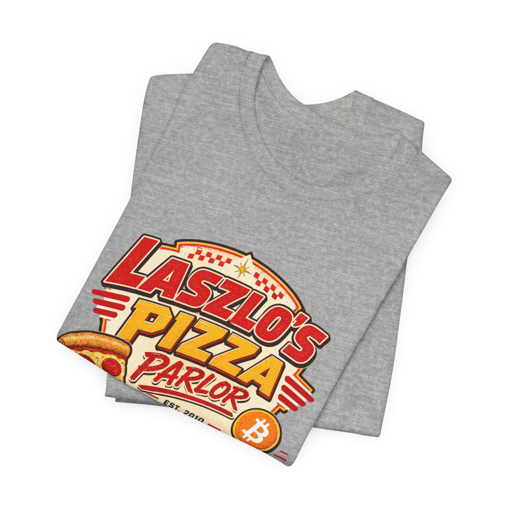 Laszlo's Pizza Parlor 10,000 Bitcoin Pizza Day Tee | Bella Canvas 3001