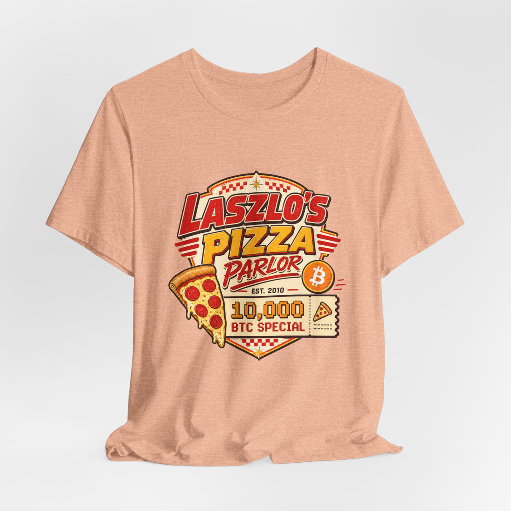 Laszlo's Pizza Parlor 10,000 Bitcoin Pizza Day Tee | Bella Canvas 3001