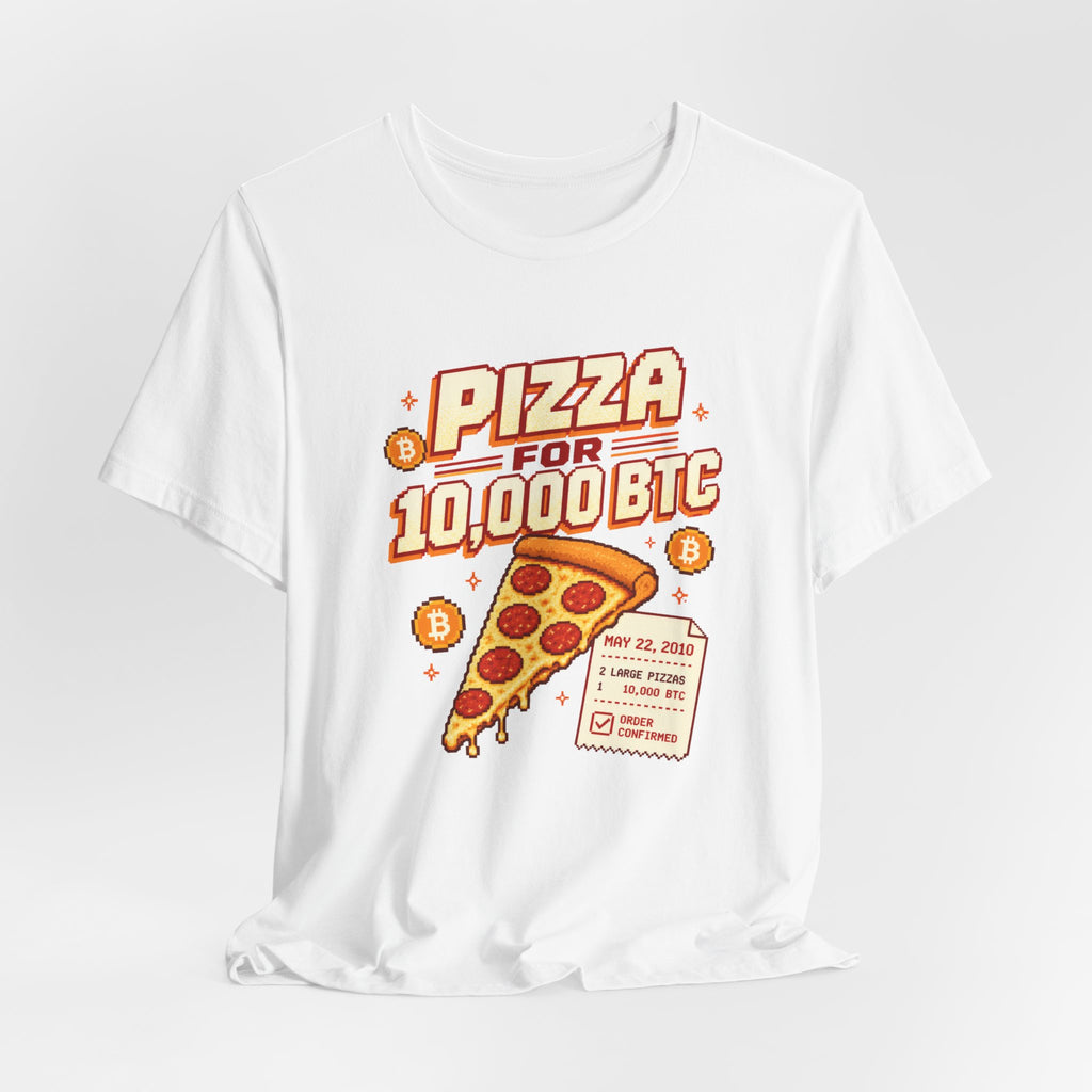 Pizza for 10,000 BTC T-Shirt | Bitcoin Pizza Day Tee | Bella Canvas 3001