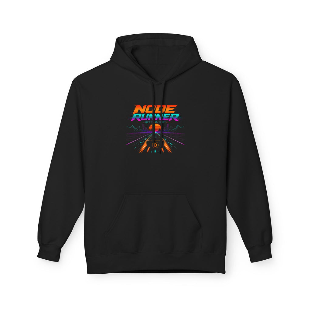 Node Runner retro cyberpunk hoodie | Bitcoin neon synthwave design pullover