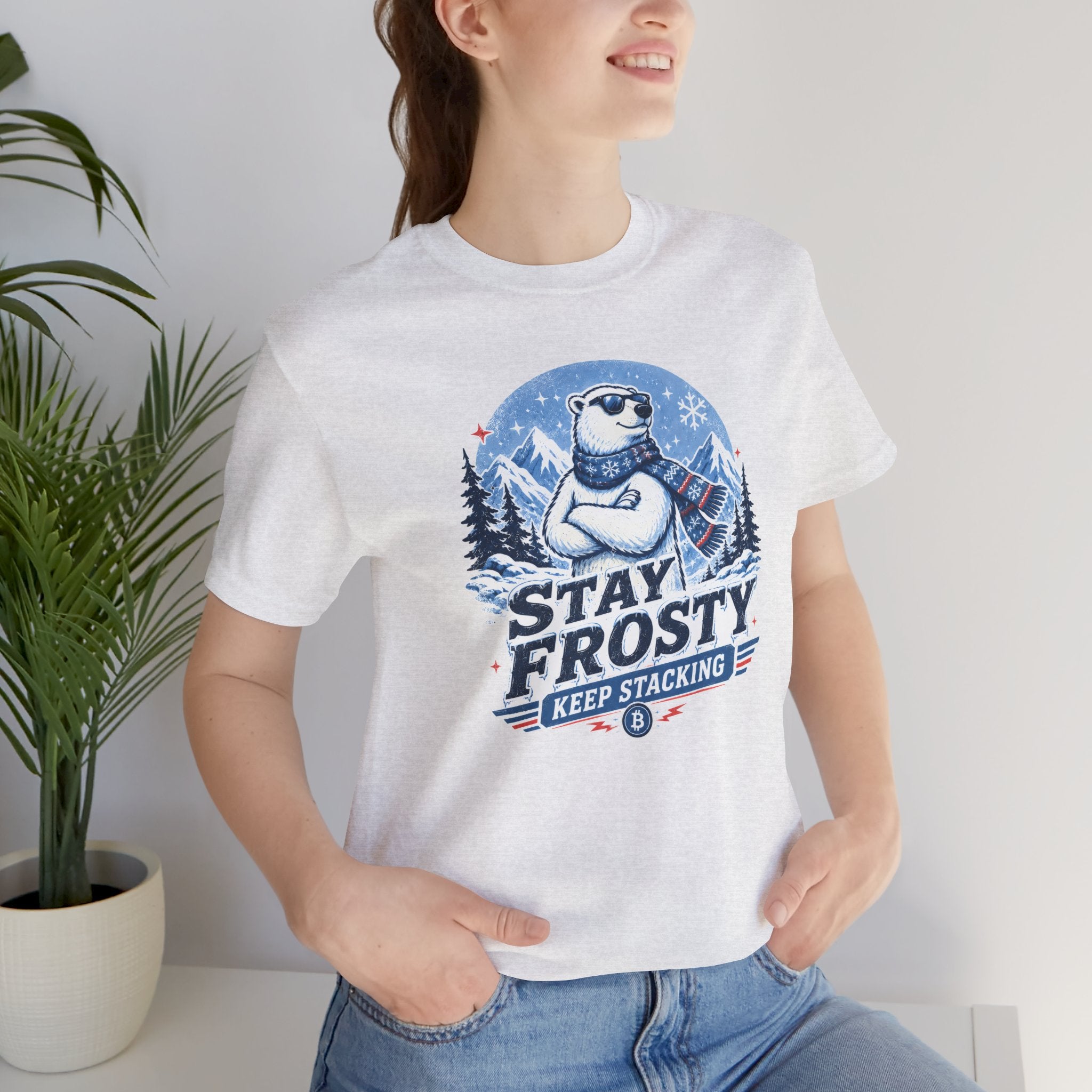 Stay Frosty, Keep Stacking Bitcoin T-Shirt | Bella Canvas 3001