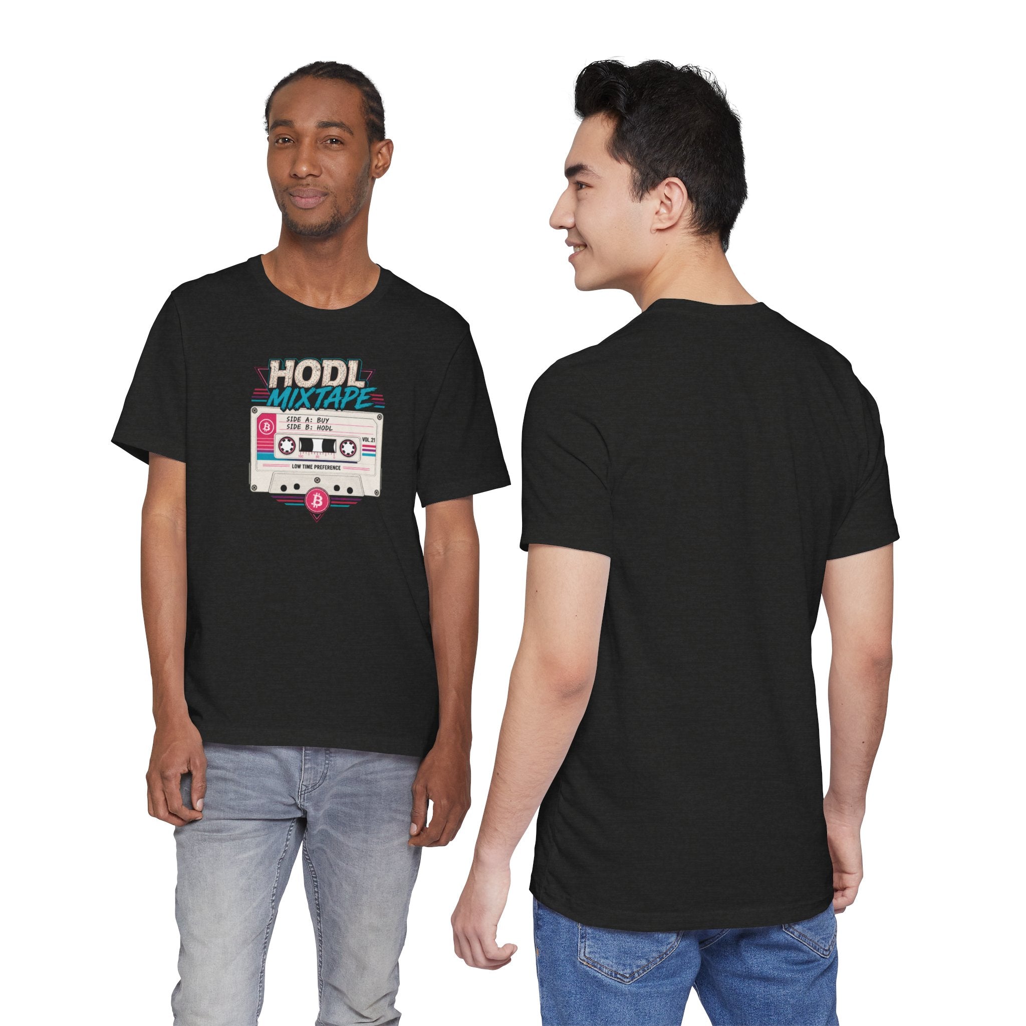 HODL Mixtape Cassette T-Shirt | Bitcoin Low Time Preference retro design Tee | Bella Canvas 3001