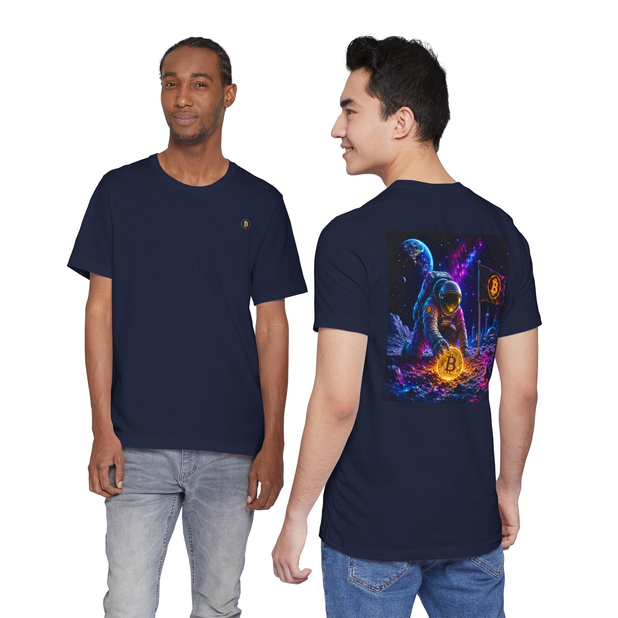 Futuristic Astronaut Bitcoin Mining Tee | Bella Canvas 3001