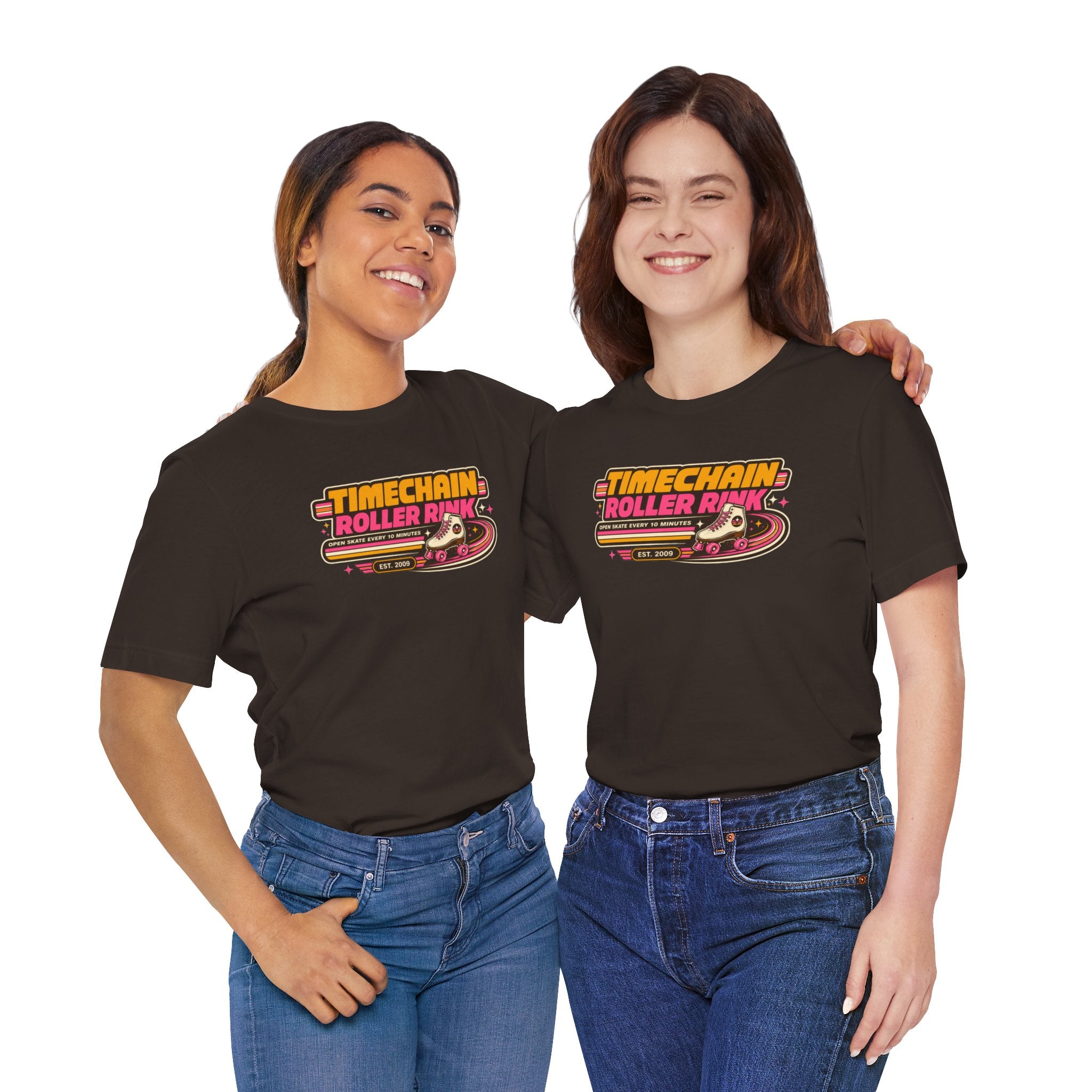 Incognito Timechain Roller Rink graphic tee | Retro roller skate design | Bella Canvas 3001