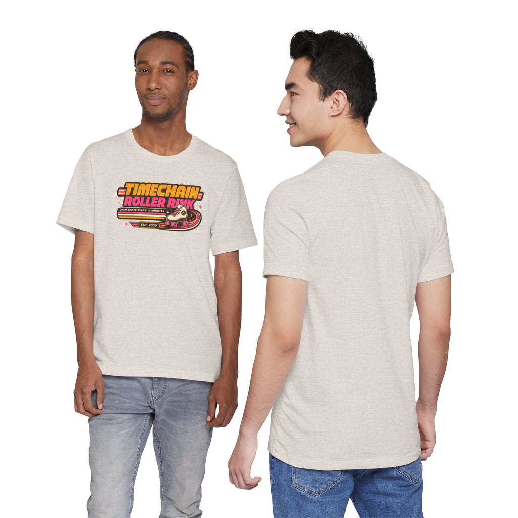 Incognito Timechain Roller Rink graphic tee | Retro roller skate design | Bella Canvas 3001