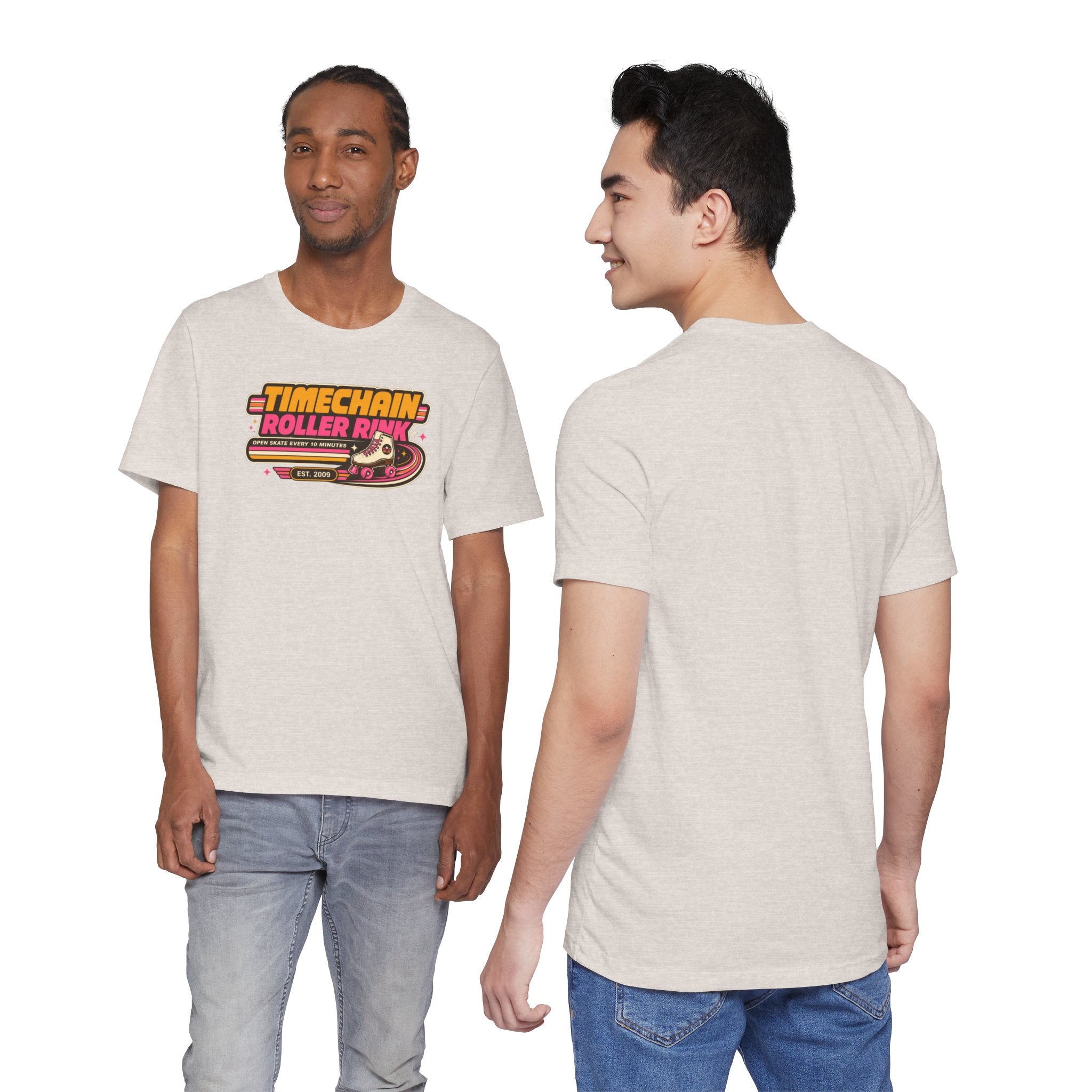 Incognito Timechain Roller Rink graphic tee | Retro roller skate design | Bella Canvas 3001