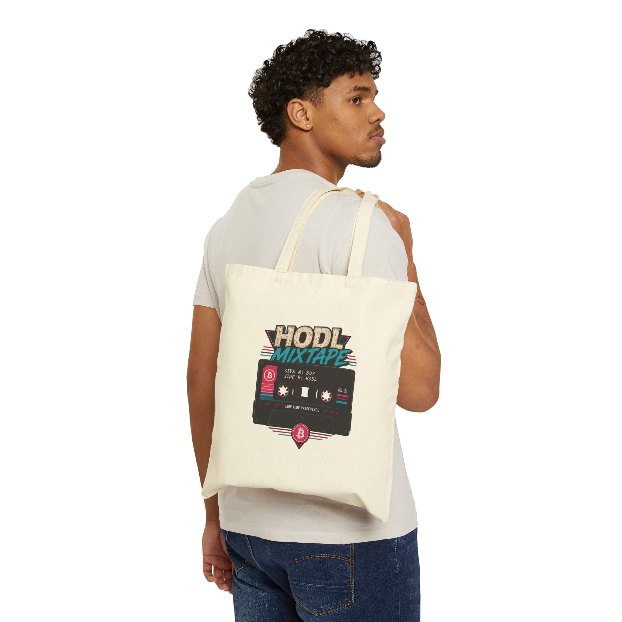 HODL Mixtape cassette tote bag | Cotton canvas tote, Bitcoin retro 80s style