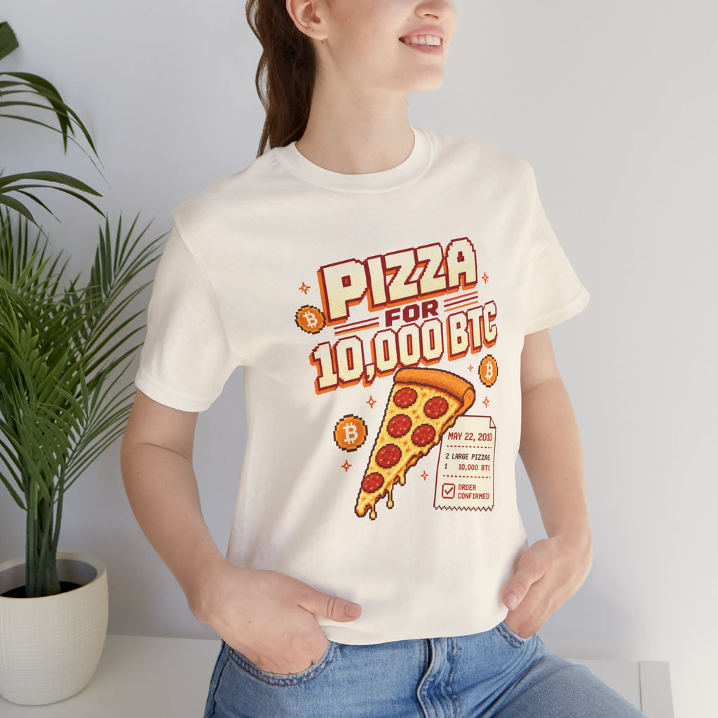Pizza for 10,000 BTC T-Shirt | Bitcoin Pizza Day Tee | Bella Canvas 3001