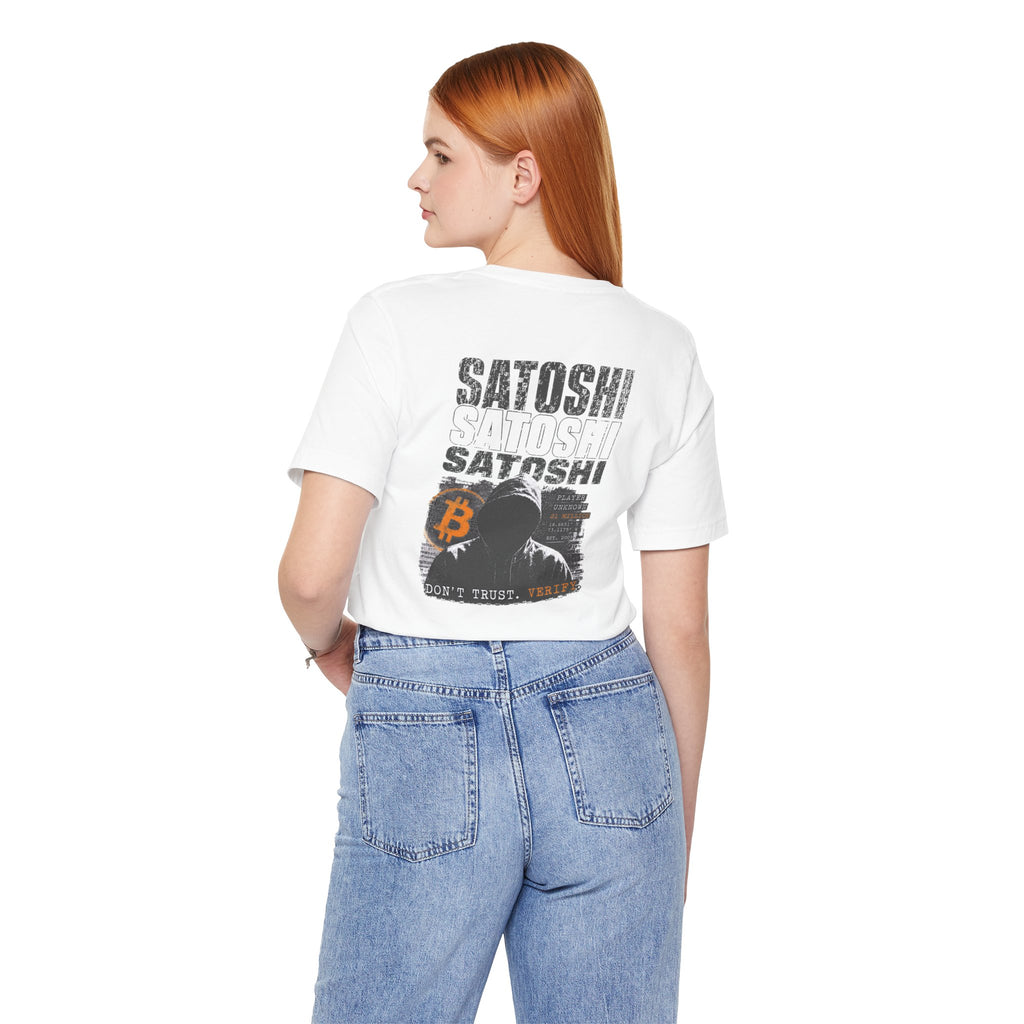 Satoshi Nakamoto Shirt | Player Unknown Bitcoin Tee | Don't Trust Verify Band T-shirt | Bella Canvas 3001