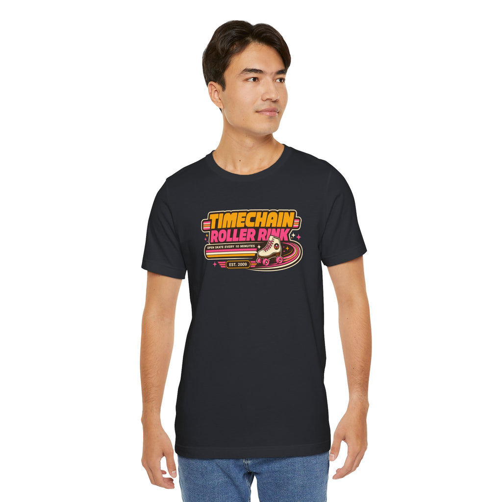 Incognito Timechain Roller Rink graphic tee | Retro roller skate design | Bella Canvas 3001