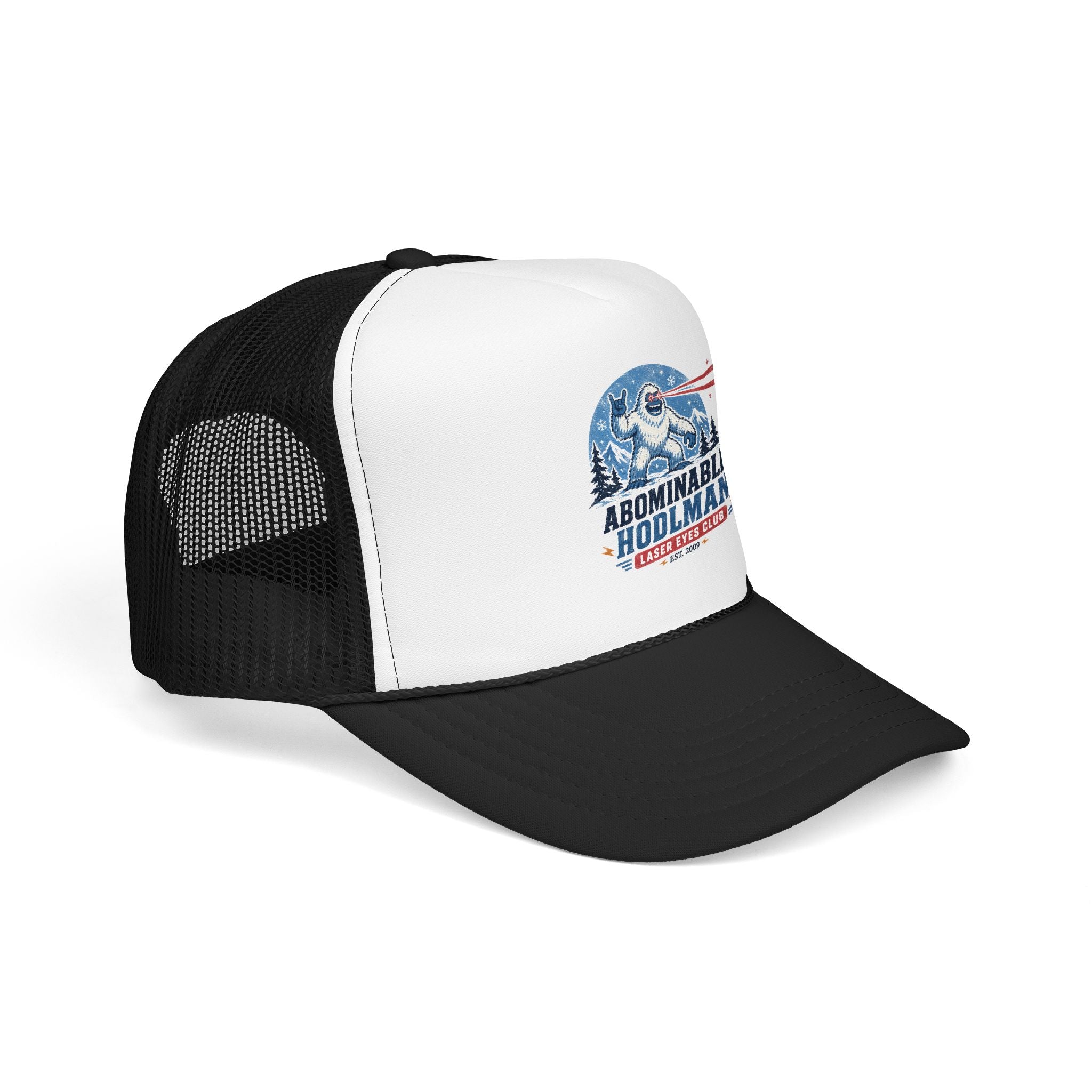 Abominable HODLman Laser Eyes Club Foam Trucker Hat